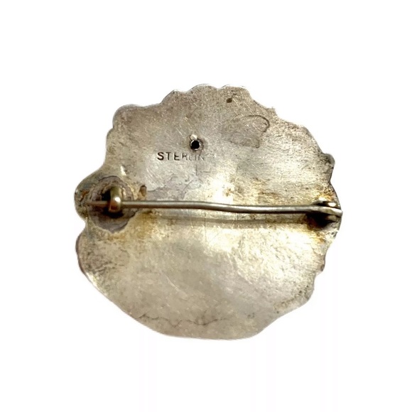 Antique Nouveau Sterling Maiden Portrait Brooch - Picture 5 of 7